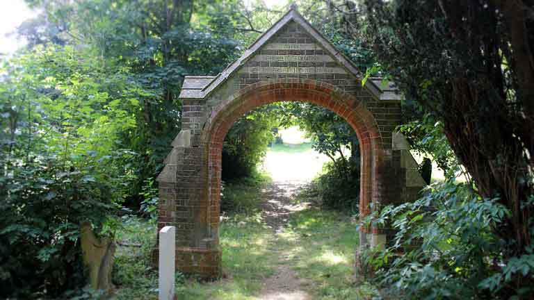 Memorial Arch overgrown